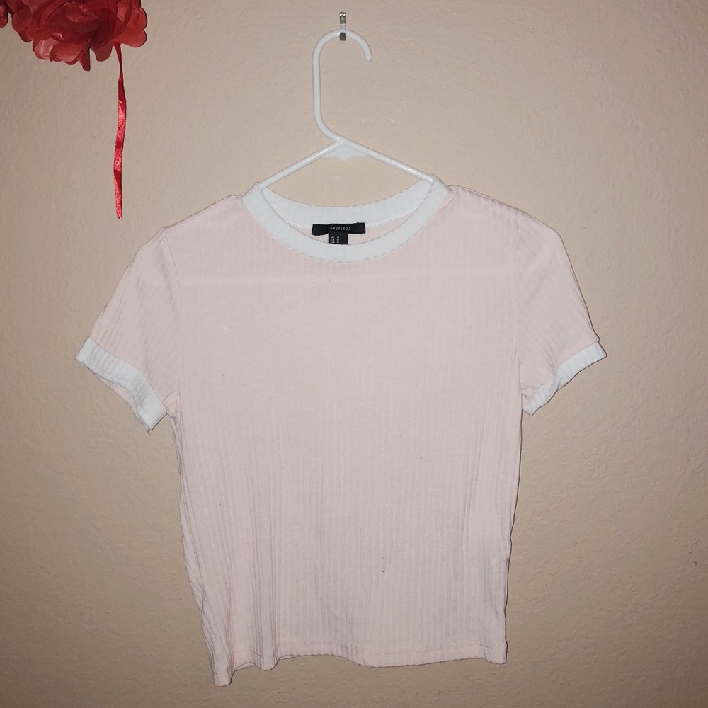 Forever 21 Pink Ribbed Crop Top